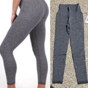 NWT Acta Ribbed Seamless Leggings Heather Grey Size Small